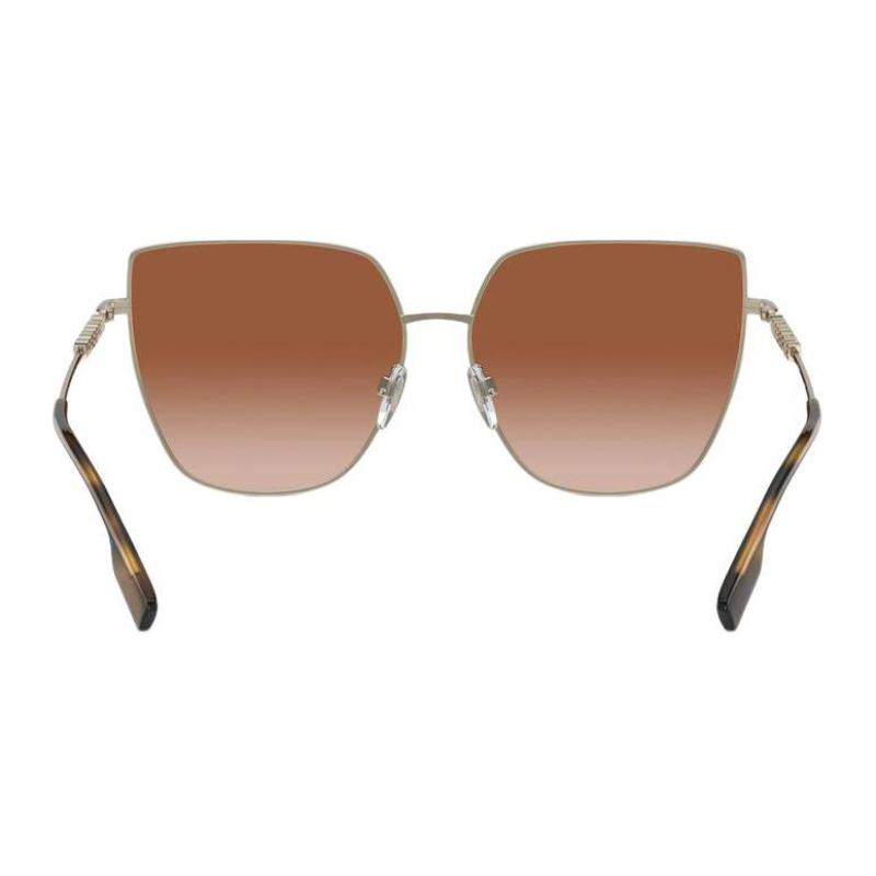 Burberry Temple Letter Logo Metallic Irregular Sunglasses Women's Gold