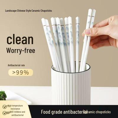 Newcomer Exclusive: Antibacterial Ceramic Chopsticks - Solid Color, High-End, Anti-Mold, Easy-Clean