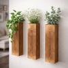 Vintage Wood Wall Planter Handmade Wear-resistant Hanging Flower Vase Wall-mounted Decorative Holder Flower Holder Home Decor