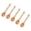 Kicoriya 5-Piece Set of Natural Wooden Cafe-Style Teaspoons, Japanese Quality, for Coffee, Dessert, and Tea
