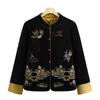2025 Retro Chinese Style Silk Velvet Embroidered Jacket - Autumn/Winter Thickened Cotton Coat