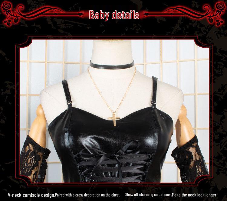 Death Note Misa Amane Cosplay Costume with Cross Necklace