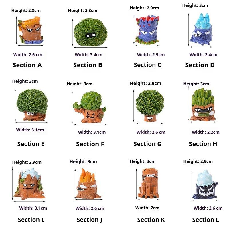 

Y 12pcs/set Stump Monster Halloween Figurines Small Handcrafts Micro Landscape Ornaments Resin Stump Halloween DIY Decoration
