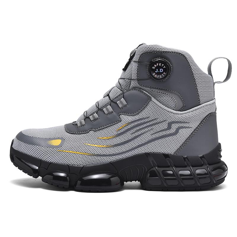 

Новая защитная обувь с вращающейся кнопкой, мужская рабочая обувь с защитой от ударов и проколов, модная мужская спортивная обувь, защитные защитные ботинки для мужчин 36 серый