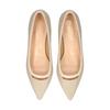 Bridget Birkin Women's Pointed Toe Pumps with Accented Instep, Beige, Size 23.5cm, 551031