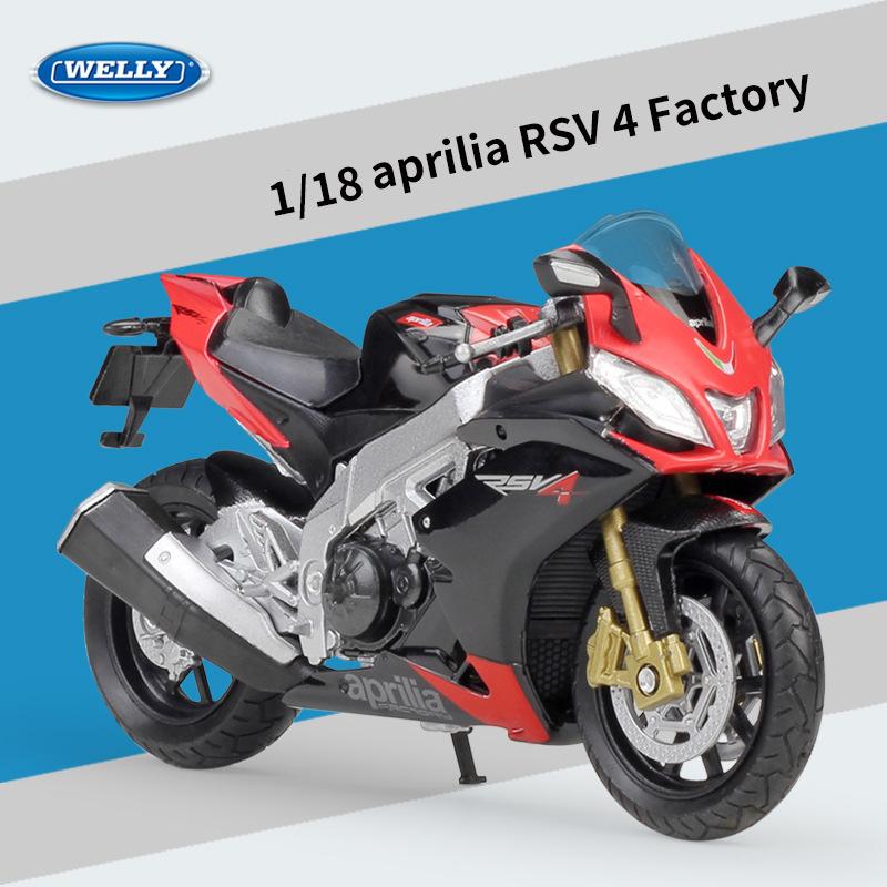 Scară 1/18 Welly Aprilia RSV 4 Fabrică Model de motociclete din aliaj Modele de vehicule de jucărie din metal Model de motocicletă Colectie de simulare înaltă Cadouri pentru copii