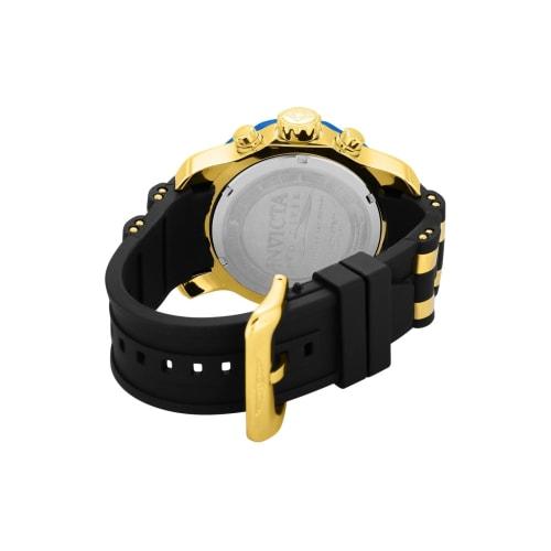Invicta Pro Diver Quartz Watch, 48mm Case, Gold/Black Stainless Steel with Polyurethane Strap, Gold Dial, 17887, Men's