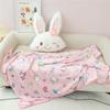 Cartoon Rabbit Plush: Pillow & Blanket Combo for Car/Home