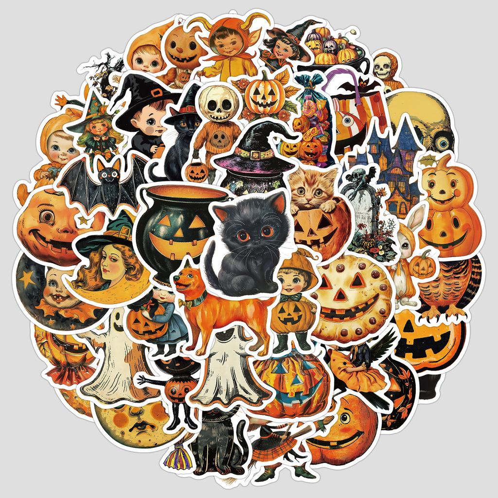 50 New Halloween Graffiti Stickers Halloween DIY Stickers Water Cup Computer Waterproof Decorative Stickers