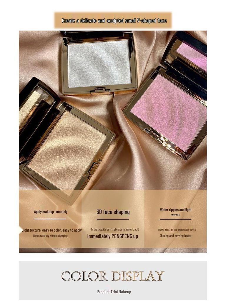 HOJO8029 3D Shimmer Highlighter Palette - Face Sculpting & Skin Brightening Makeup.