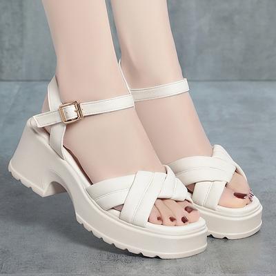 Women's Platform Sandals, Thick Sole, Comfortable and Versatile, New Summer Soft Sole Roman Women's Shoes