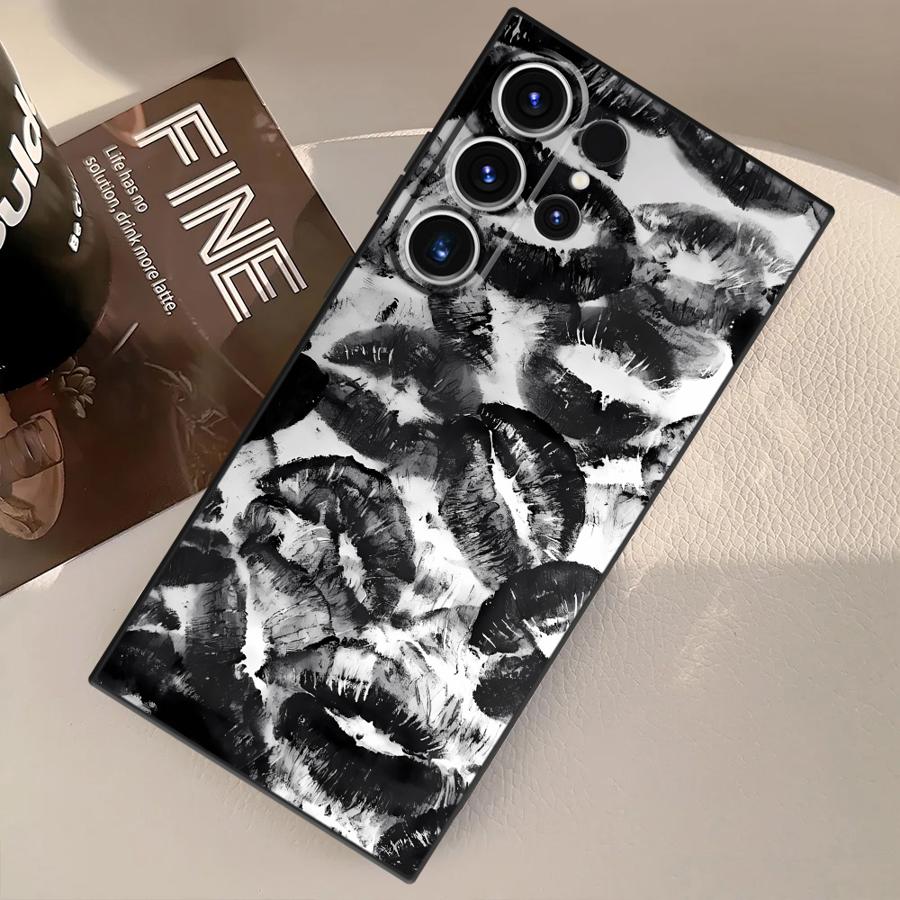 

Case for Samsung Galaxy S26 Ultra Note 20 8 9 10 S21 FE S25 Plus S20 Ultra S23 S24 S10 S9 Funda Phone Cover Creativity Lip Print Galaxy S24