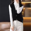 Knitted Sweater Vest Cardigan Top Early Autumn Womens Waistcoat Sleeveless Jacket Outerwear