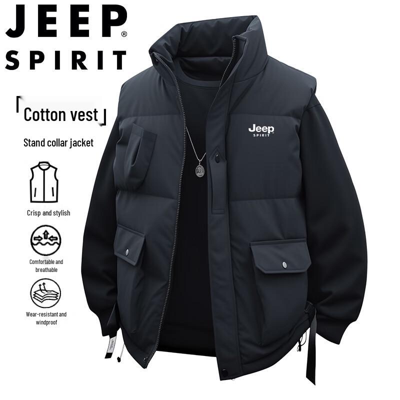 

JEEP SPIRIT Men s Winter Stand Collar Cotton Vest M