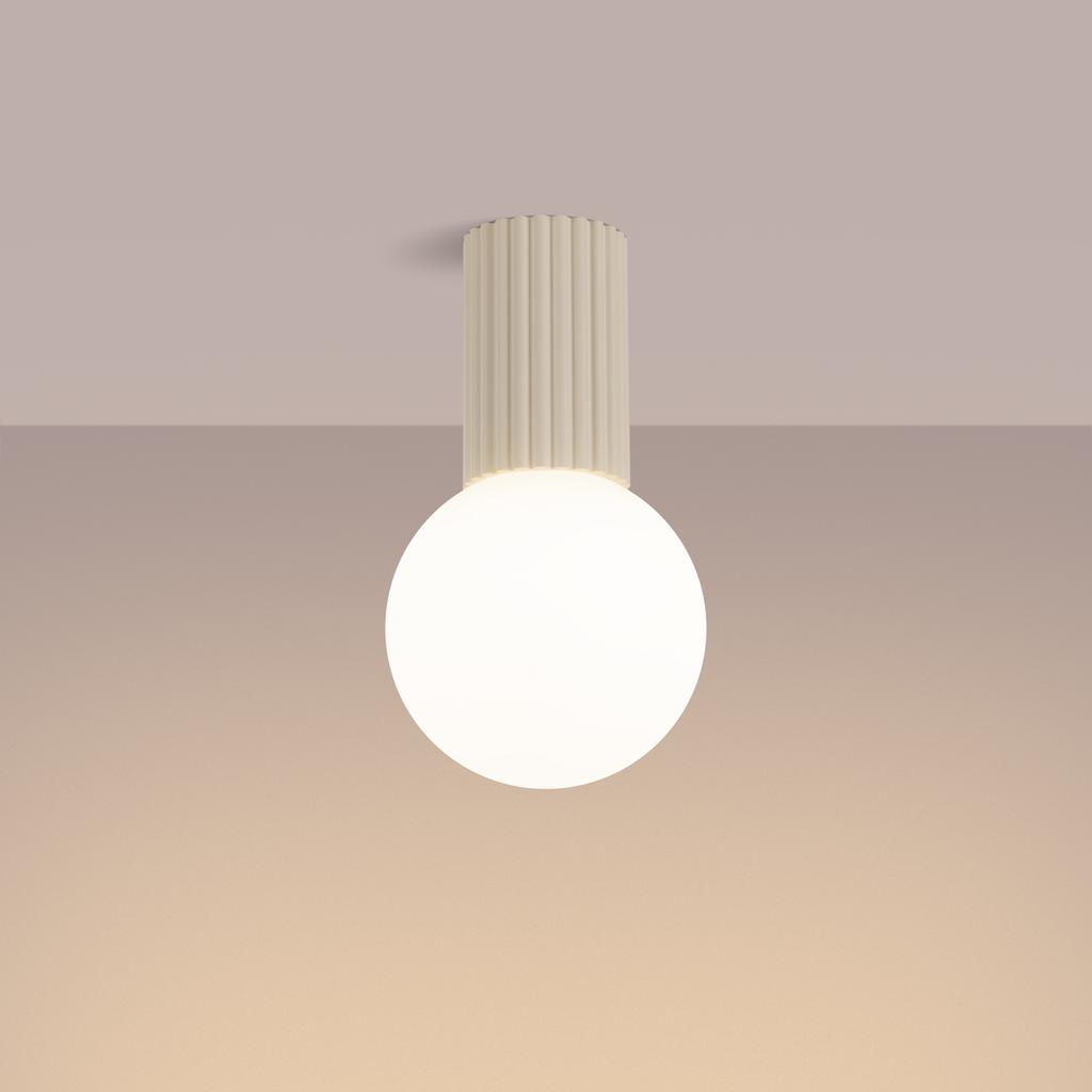 Halo beige ceiling lamp IP44