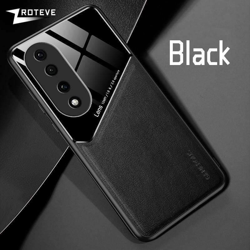 Чехол Honor90 из искусственной кожи, автомобильный магнитный жесткий чехол для ПК для Huawei Honor 90 50 70 Pro Plus Honor50 Lite Honor70, чехлы для телефонов Honor 90 чёрный
