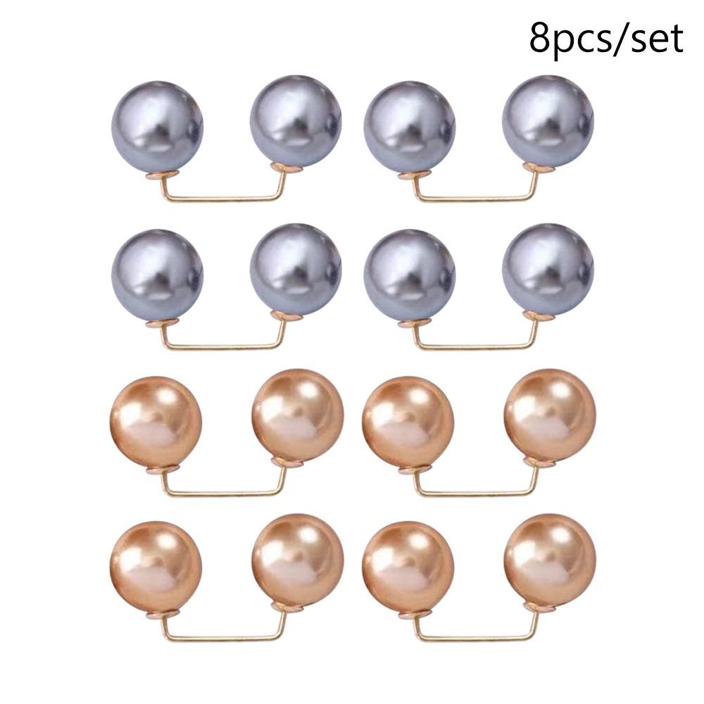 3/6/8PCS Adjustable Collar Clip Pearl Brooch Non-Slip Brooches New Safety Pins  Dress Decoration