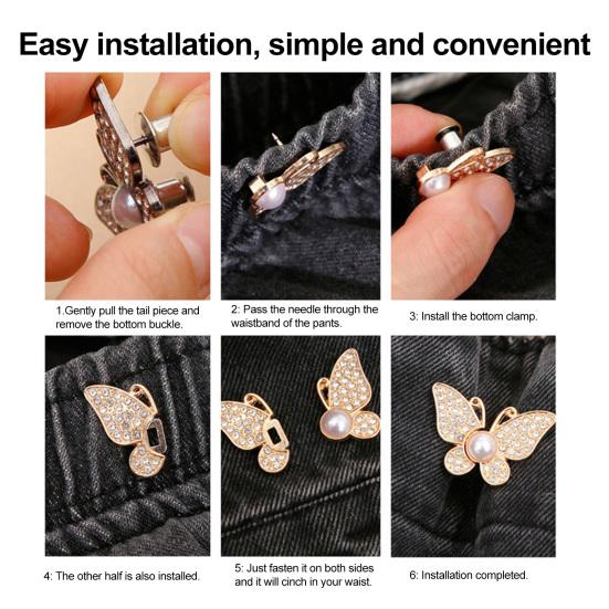 2/3/4 Pairs Adjustment Belt Buckle Strong Locking Waistband Clip No Tool Waist Adjuster No Sew Waist Tightener for Jeans