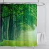 Modern 3D Printing Forest Refreshing Scenery Shower Curtain Waterproof Landscape Green Plant Mountain With Hooks Bathroom Decor
