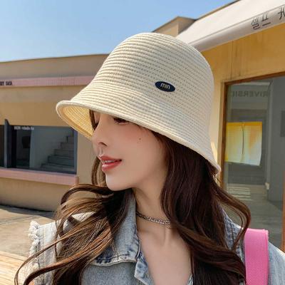 New Breathable Cotton Yarn Knitted Bucket Hat Women's Fashion Versatile Summer Outing Visor Casual and Elegant