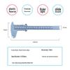 150mm Plastic Vernier Caliper, Double Scale, Mini Measuring Tool for Jewelry and Student Use
