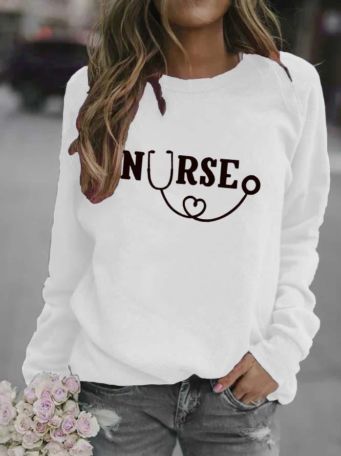 Women's Printed Round-Neck Hoodies