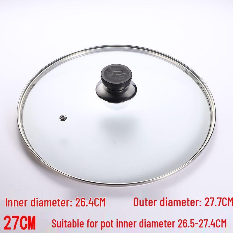 Tempered Glass Explosion-Proof Universal Pot Lid with G-Type Stainless Steel Inner Ring