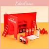 Wooden Fire Scene Construction Building Block Toys Play Set For Parent Child Interaction