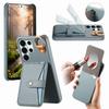 Кожаный чехол-книжка с держателем-кольцом и слотами для карт для Samsung S26 Ultra S25 S24 Plus S23 S22 A17 A07 с зеркалом для макияжа, противоударная подставка