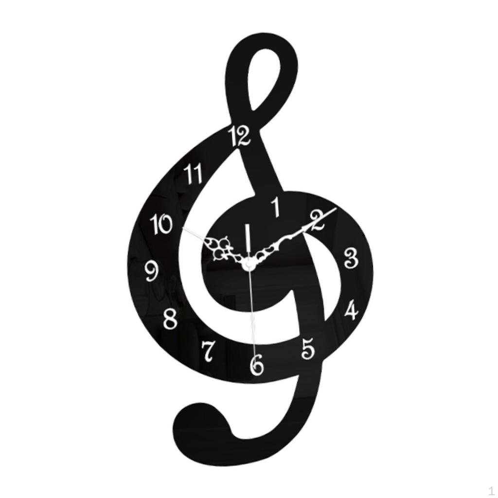 Wall Clock, Hanging Decorative Modern Gift, Non-Ticking, Silent, for Music Lovers, Cafe,