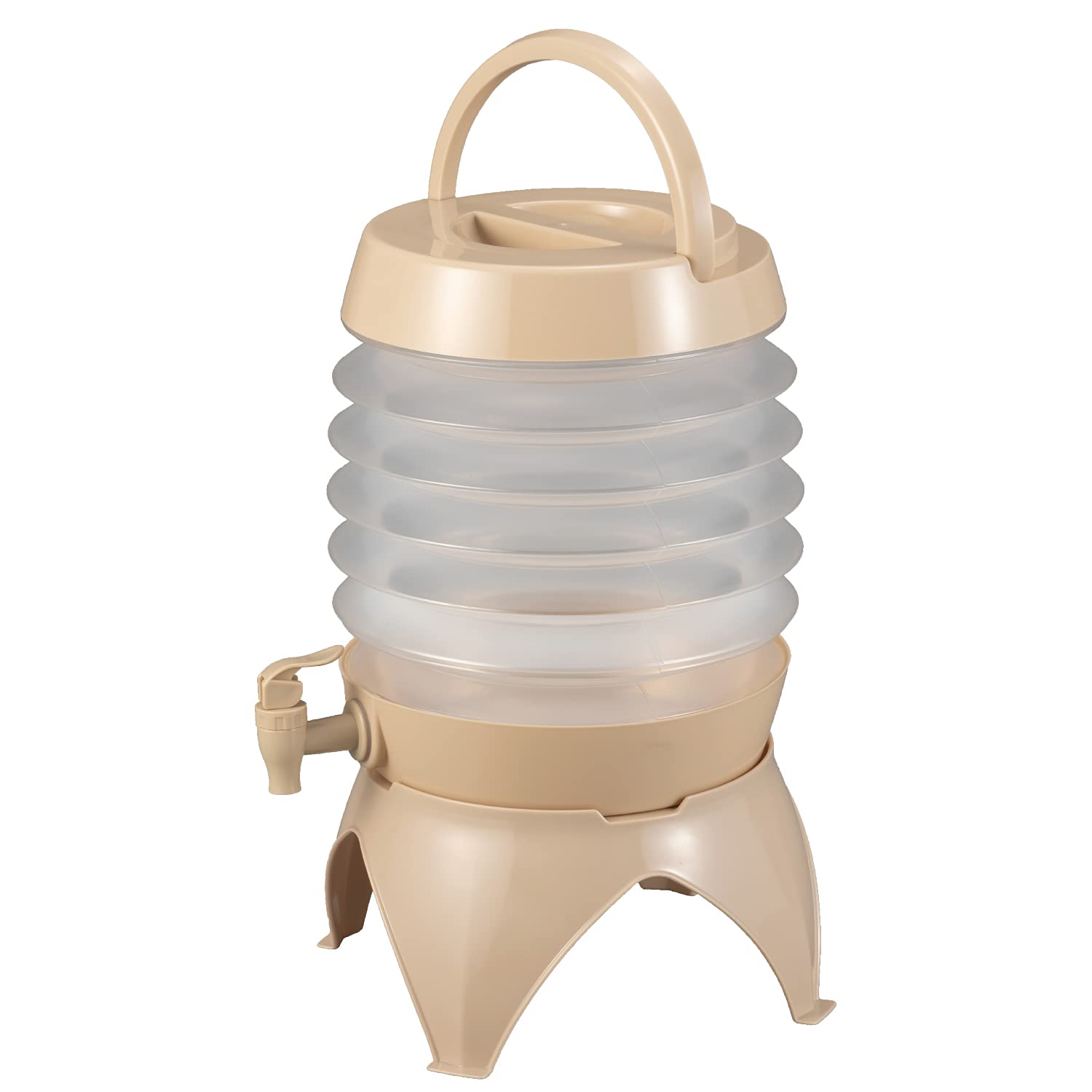 

BUNDOK Accordion Water Jug, 7.5L, BD-300BE, Foldable, Beige, Standard Size