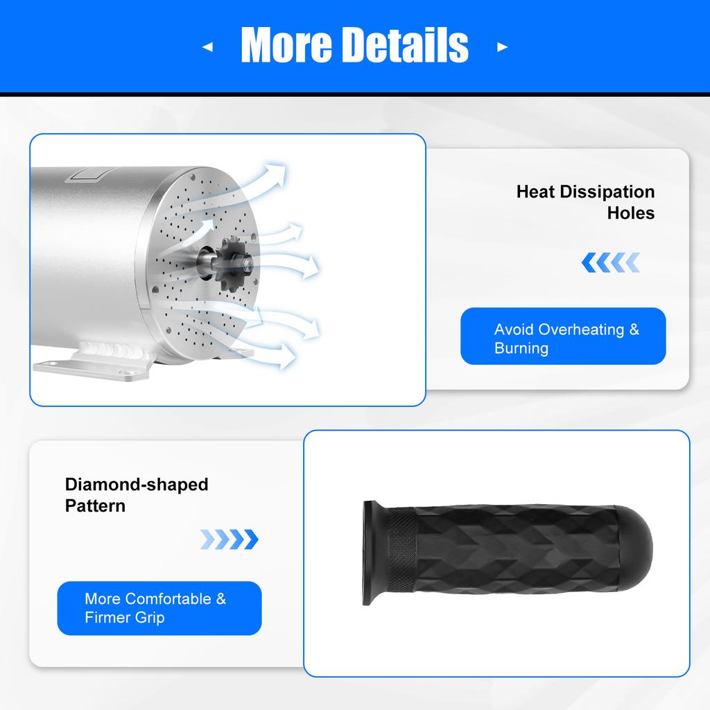 3KW Brushless Motor Kit, 48-72V Electric Bike Conversion Kit with Pedal Accelerator for Scooter E-bike Go Kart DIY Modification