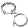 2pcs 3in Turbo Exhaust Pipe Clamp VBand Clip Stainless Steel Auto Accessory
