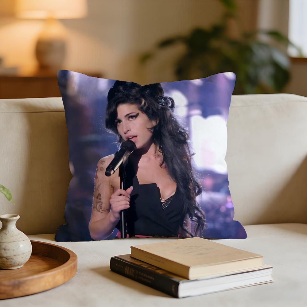 Amy Winehouse Singer Star Cushion Cover Short plush pillowcase for bed sofa carwashable