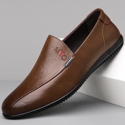 New Men's Casual Leather Shoes Soft Sole Soft Leather Case Foot Shoes Lazy Driving Shoes