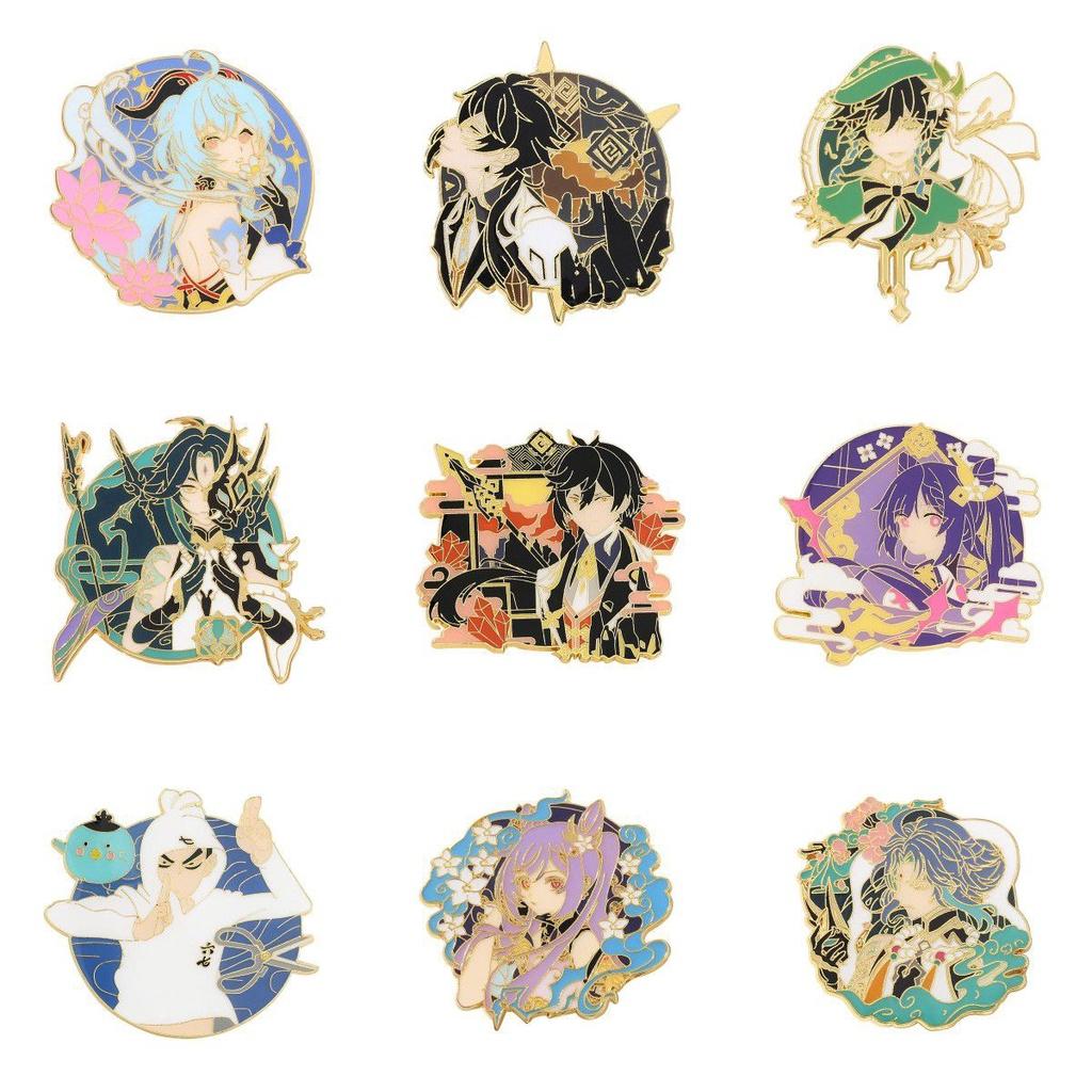 Vibrant Genshin Impact Character Badge High Quality Metal Brooch For Game Fans