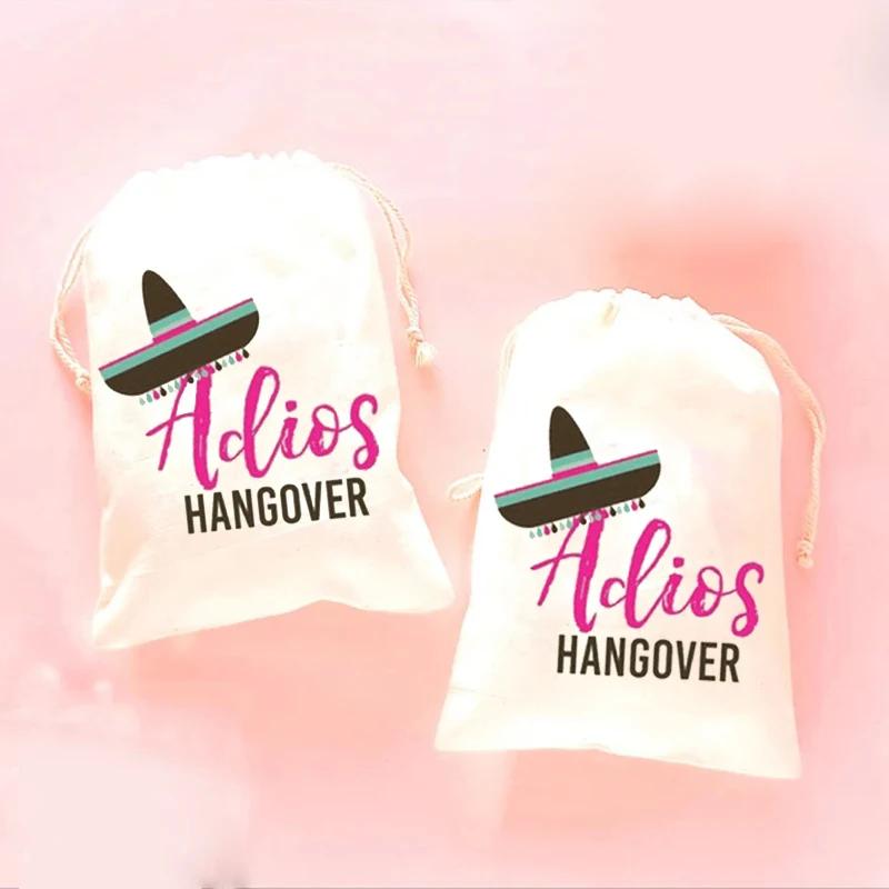 

5 шт. Набор Adios Hangover Приветственные подарочные пакеты МЕКСИКА Кабо Мальчишник Девичник Свадьба в месте назначения украшение Фиеста сувенир 13x18cm&5 pieces