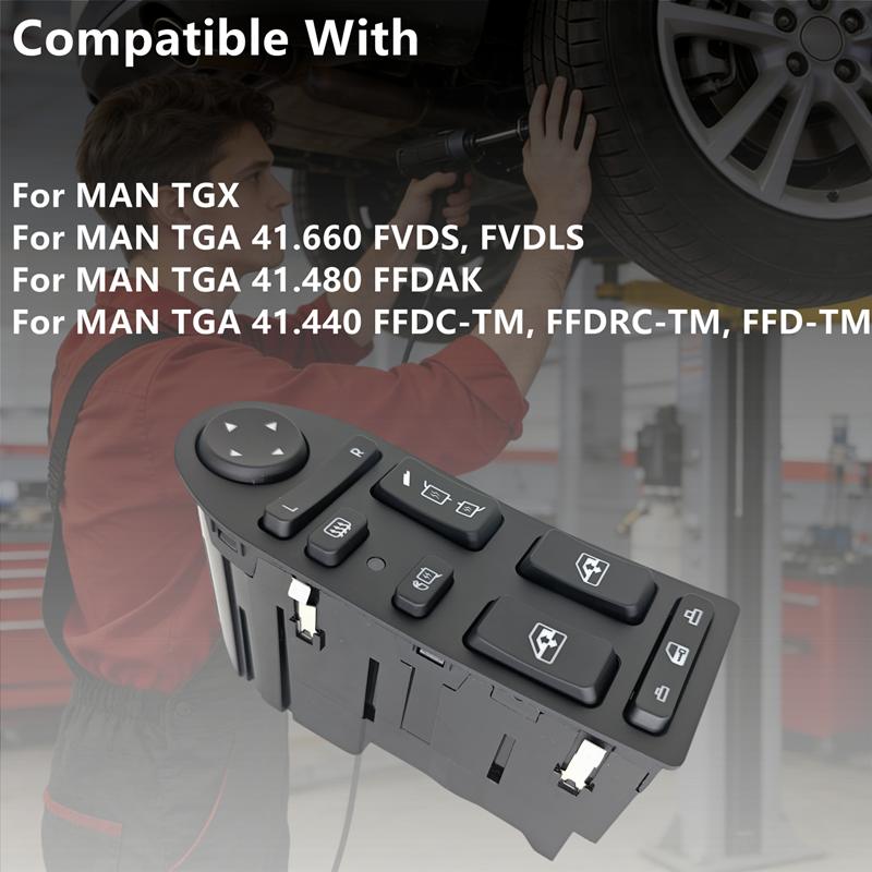 Power Master Window Switch 24V For MAN TGATGL TGM TGS TGX Truck 81258067098 81258067097 81258067029 81258067101