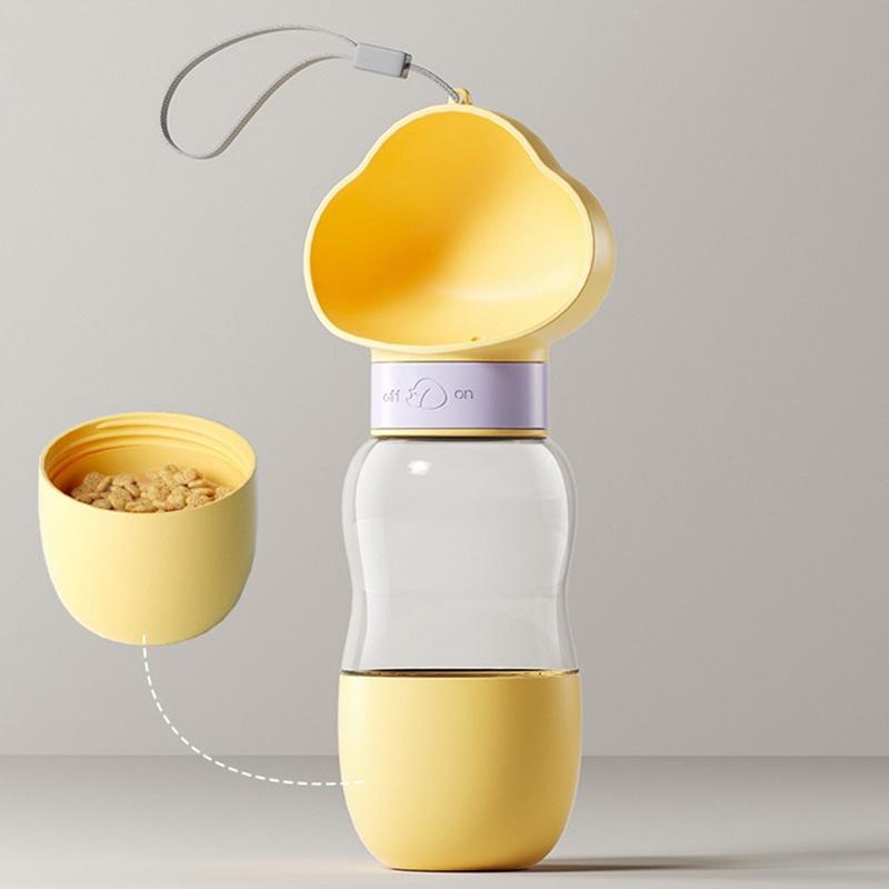 Portable Pet Feeding Cup with Water and Food Compartment for Dog Kettle, Portable Accompanying Cup, Walking Dog Water Bottle