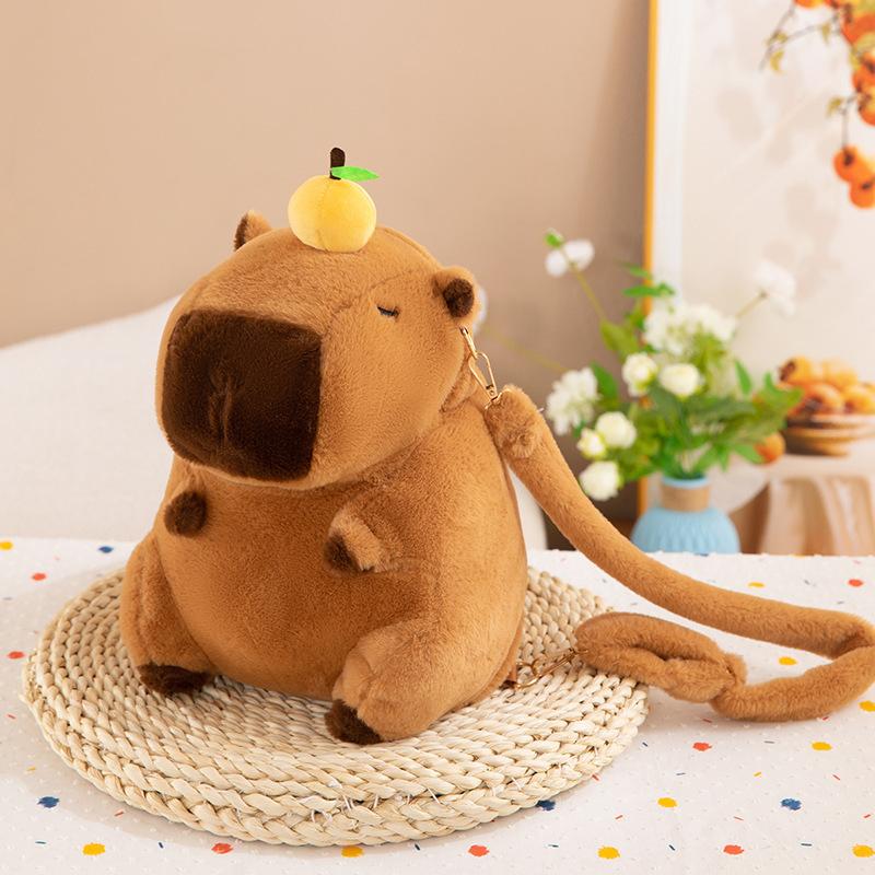 

Capybara Plush Backpack Kawaii Fashion Plushie Doll Fur Pendant Children s Shoulder Bag Mini Knapsack Bags Gifts For Girlfriend 11cm-30cm