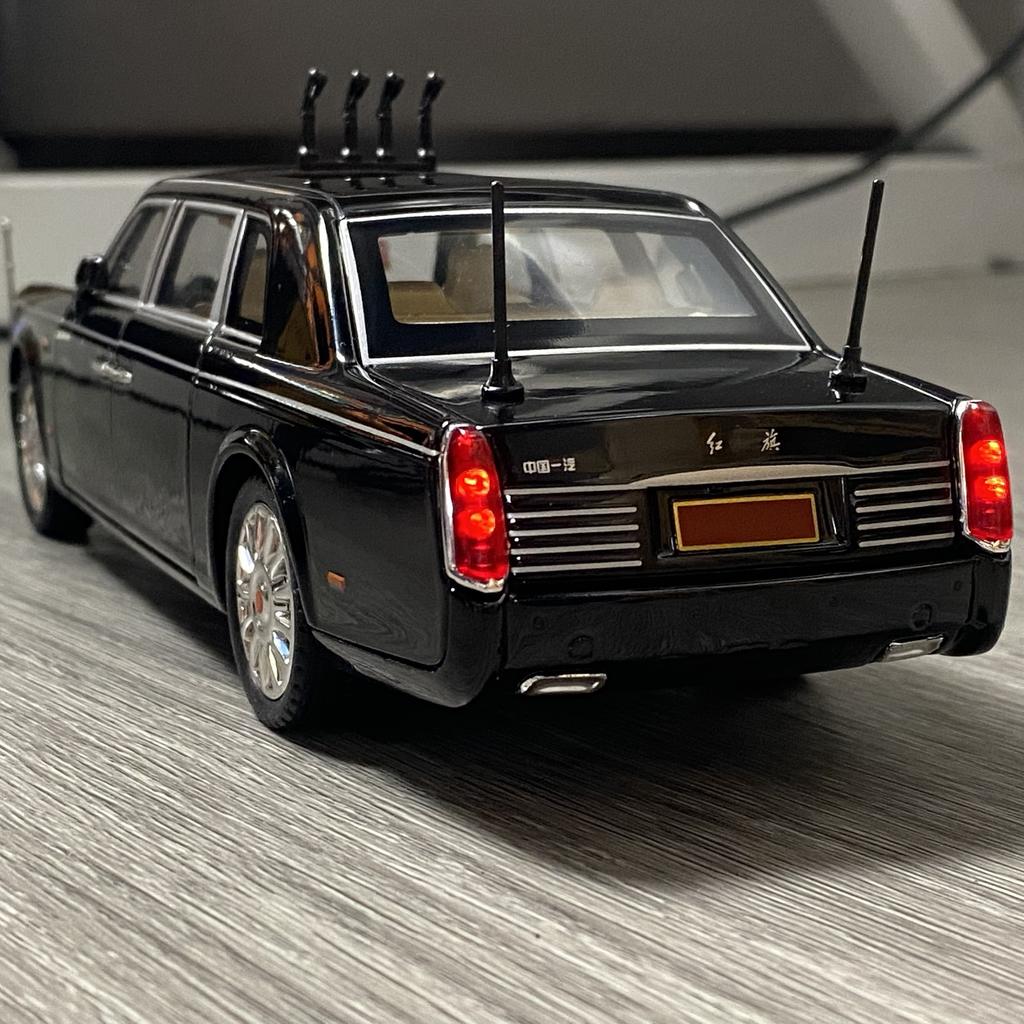 1:24 HONG QI L5 CA770 High End Cars Alloy Metal Diecast Model Car Sound And Light Pull Back Children Toy Cars Hobby Collectibles