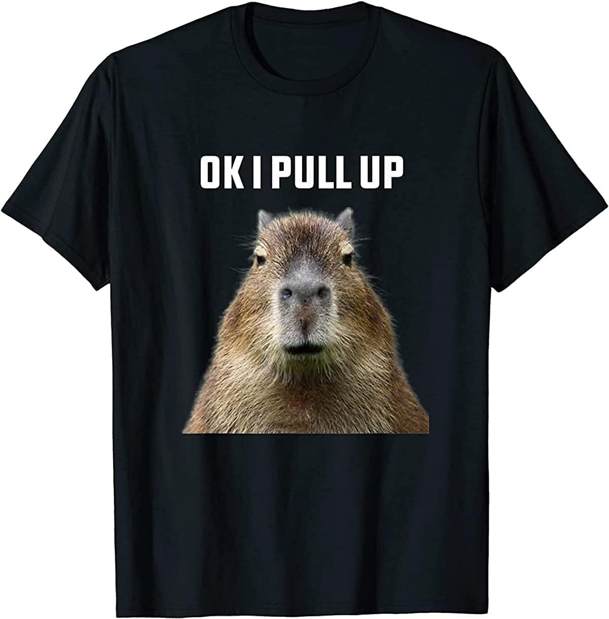 Ok I Pull Up Capybara T-Shirt Black S