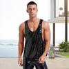 Men Vest O-Neck Sleeveless Loose Fit Solid Color Tank Tops Quick-Dry Versatile Street Style Tops Casual Wear