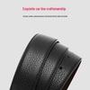 Men's Lychee Pattern Cowhide Belt: Buckle-Free, Durable, Horseshoe Buckle Compatible.