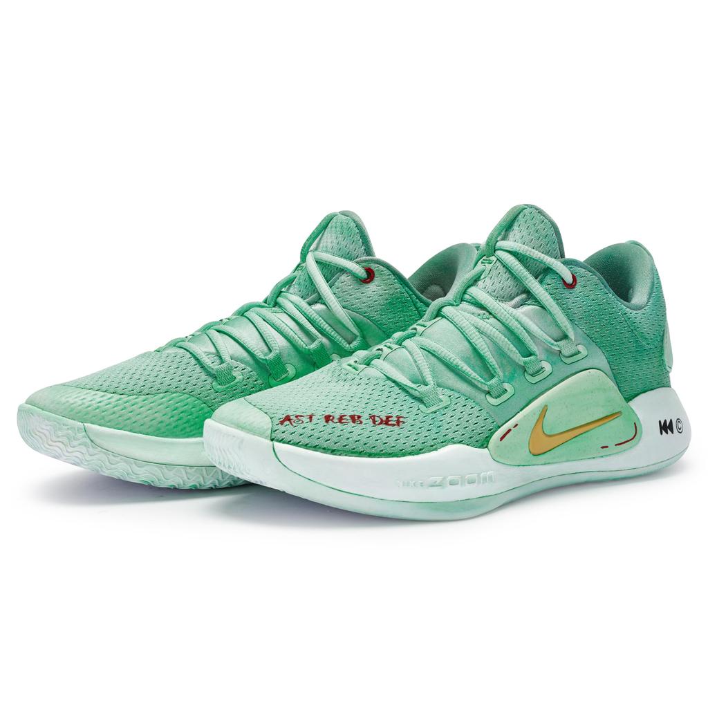 Nike Hyperdunk 10 811 Slip Resistant Abrasion Resistant Low top Basketball Shoes Men's Green Gold Red AR0465-100(Team80-)