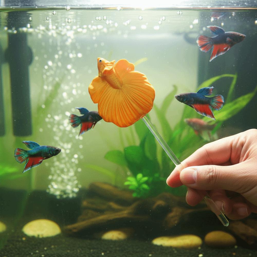 Colorful Betta Training Wand Fish Shaped Fish Training Stick  Fish Tanks Accessories