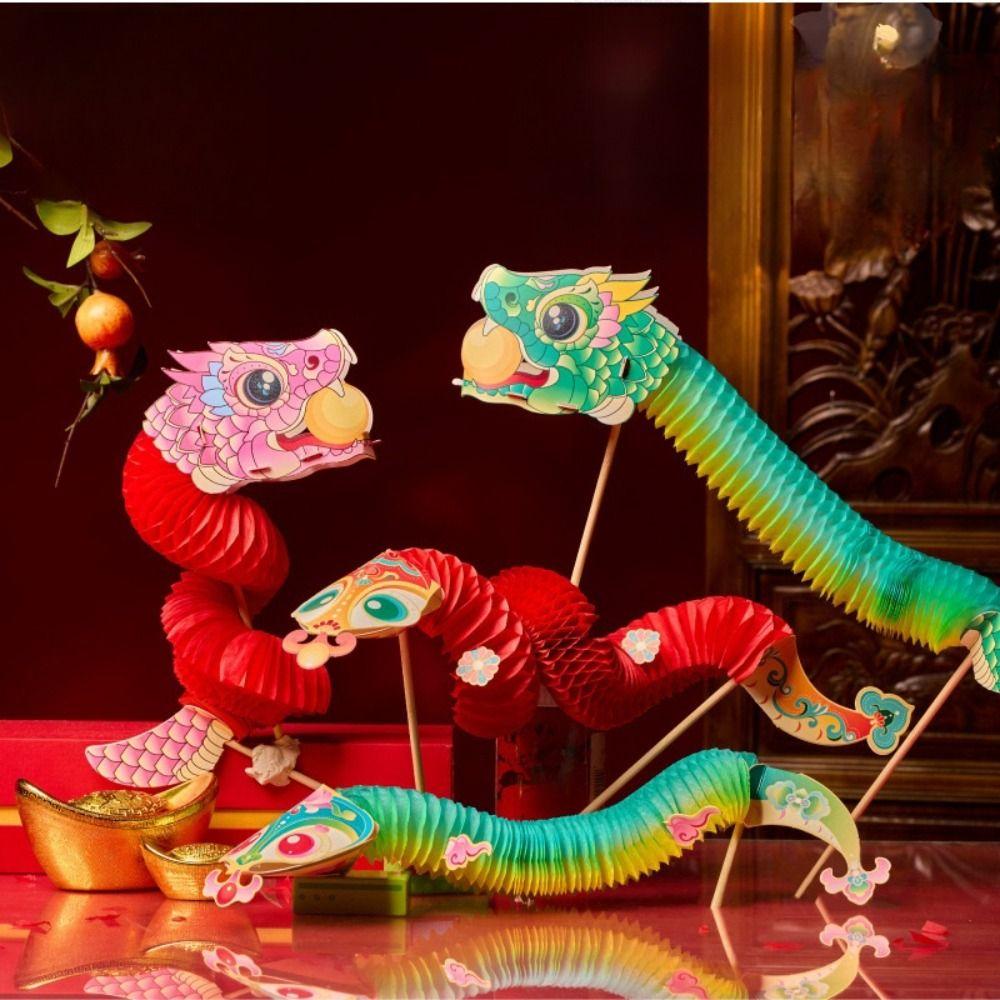 Jubilant Finger Lion Dance Chinese Tradition Paper Flower Folding Lion Dance 2025  Spring Festival