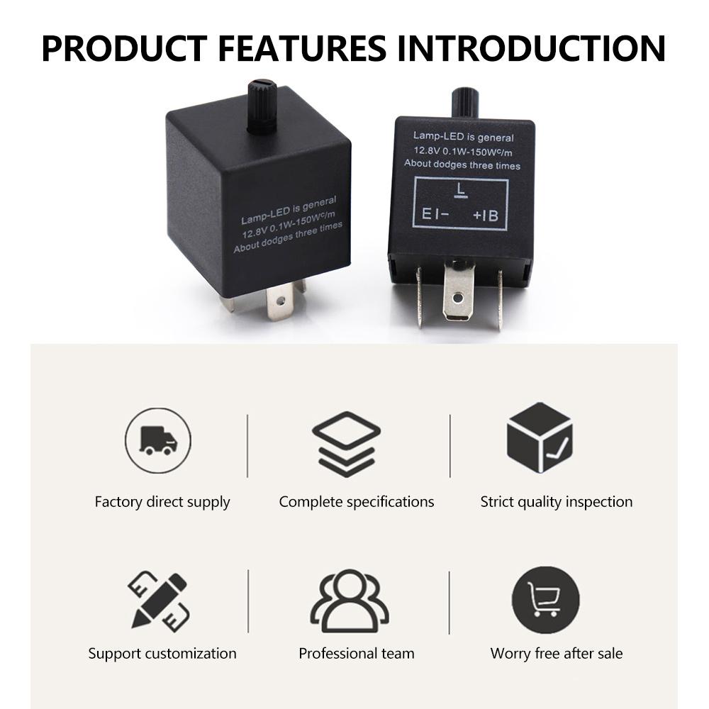 12v 3 pin Adjustable LED Flasher Relay Motorcycle Turn Signal Lights 12V LED Relay for Car Motorcycle Accessories