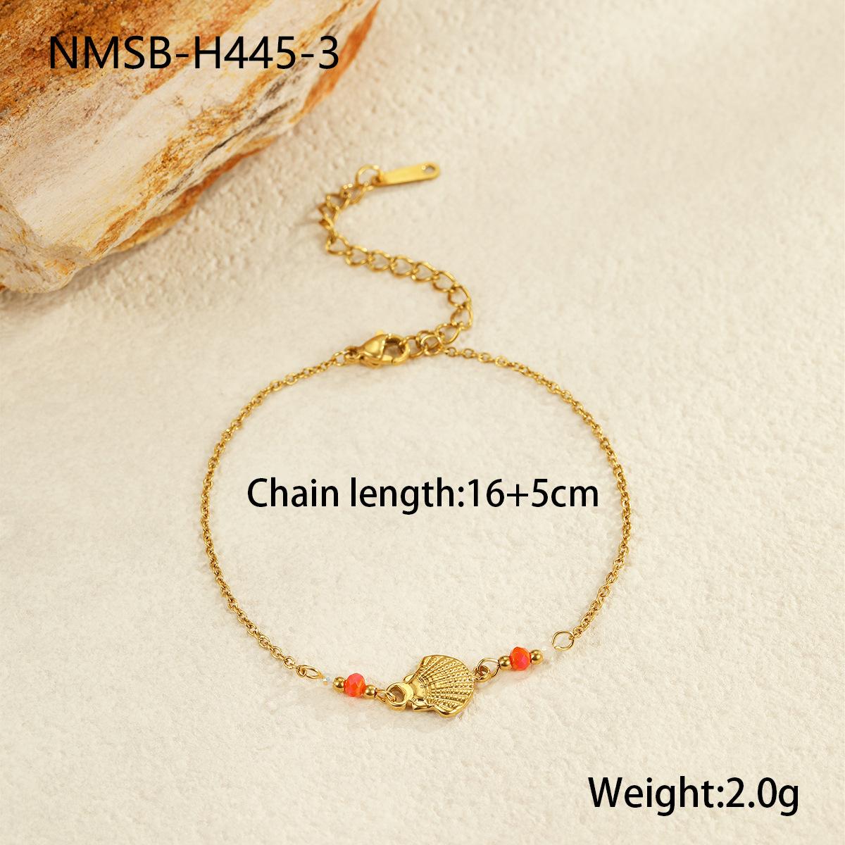 GEMCHIC Women s Summer Ocean Theme Palm Tree & Shell Charm Bracelet - 18K Gold Plated Stainless Steel Stackable Beach Jewelry
