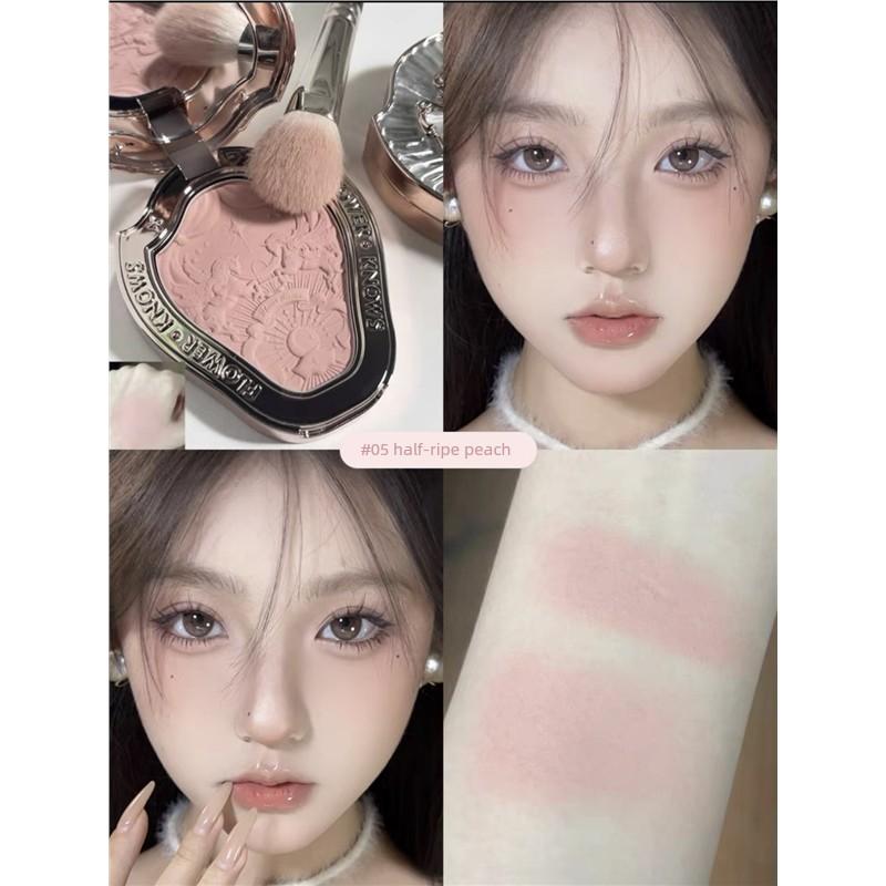 Flower Knows Blush 01 Snow Frost Pearl Unicorn Series Blush Natural Highlighter Contouring Butterfly Cloud Shoulder New Product